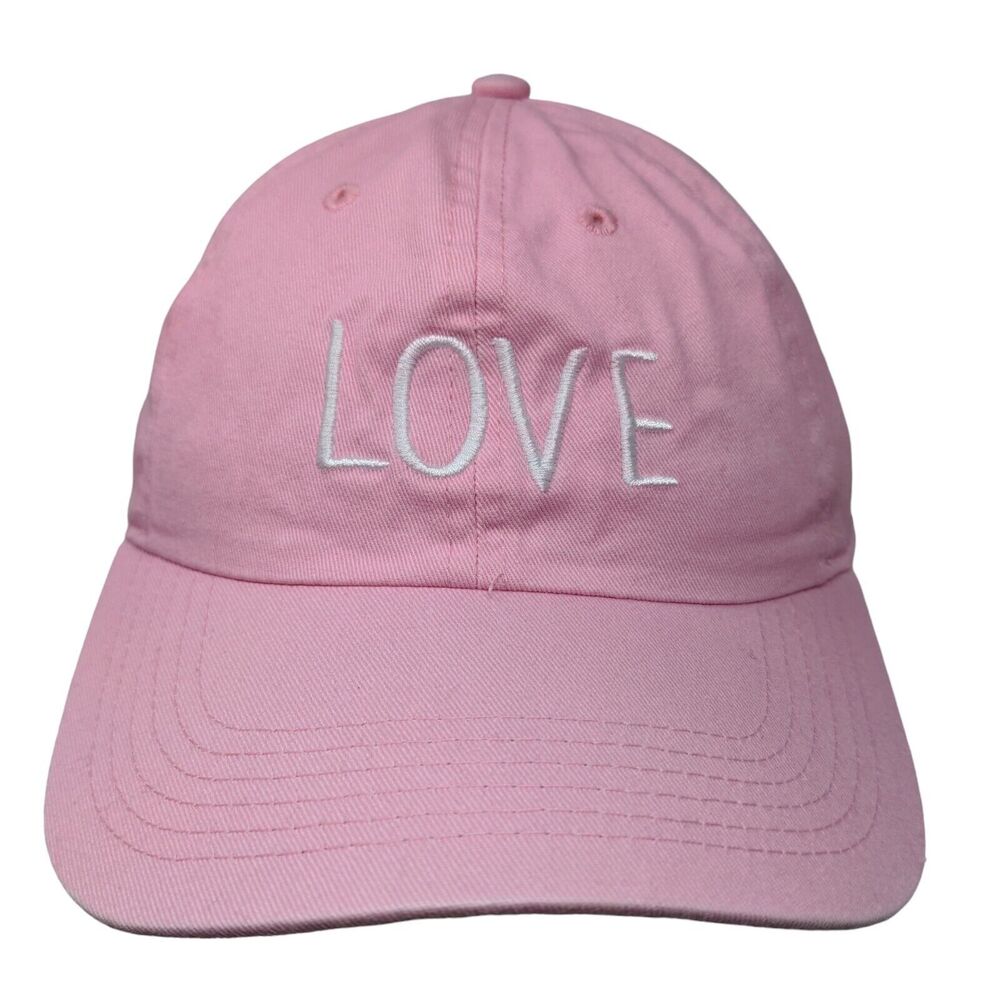 Unbranded Women's Slideback Hat Pink Adjustable Embroidered LOVE Logo